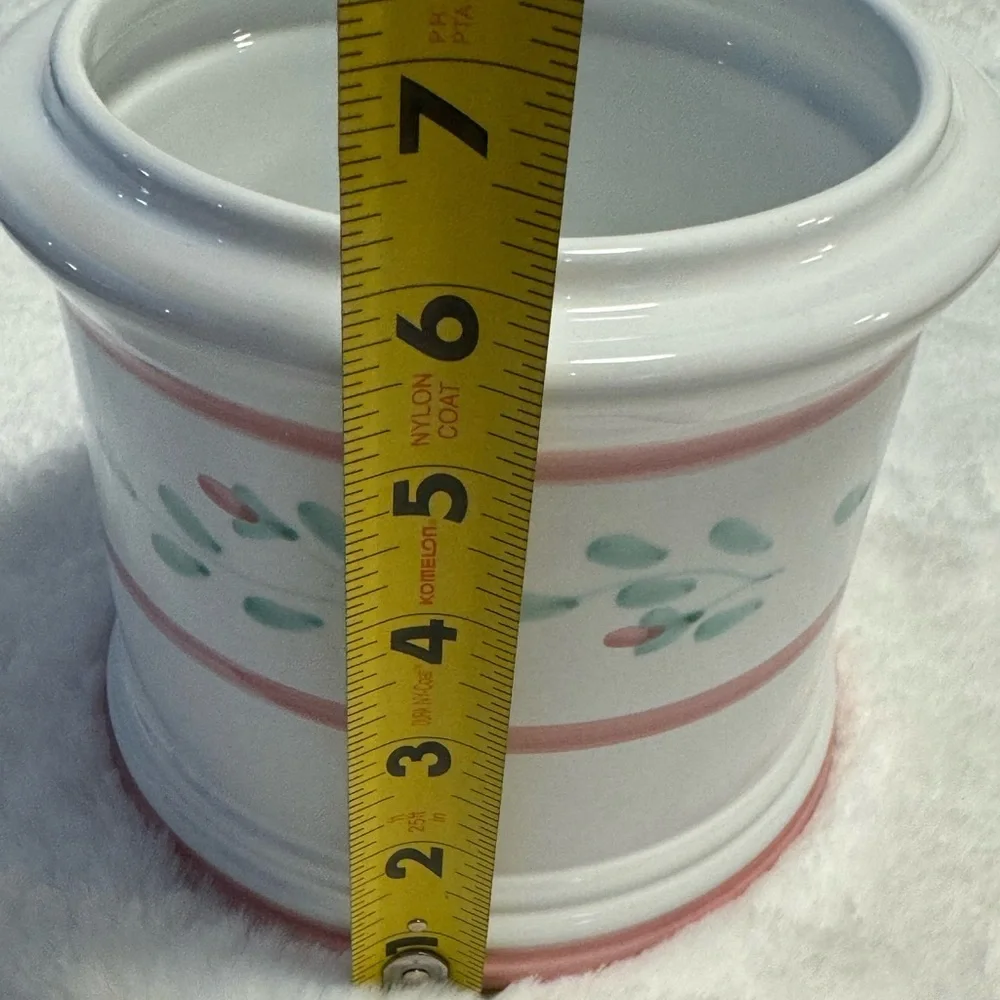 Caleca Hand Painted Large Canister Utensil Holder Made in Italy Cottagecore VTG